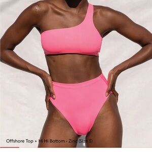 Left On Friday One-Shoulder Bikini in ‘zinc’ Bright Pink